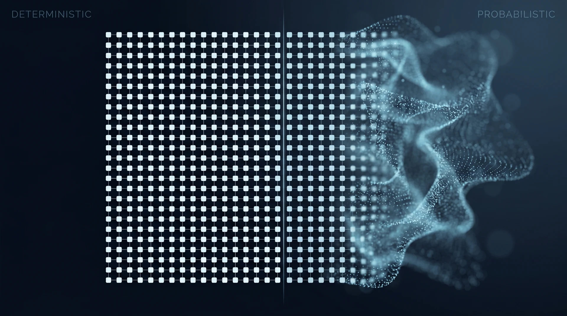 Visualización del cambio del paradigma determinístico al probabilístico